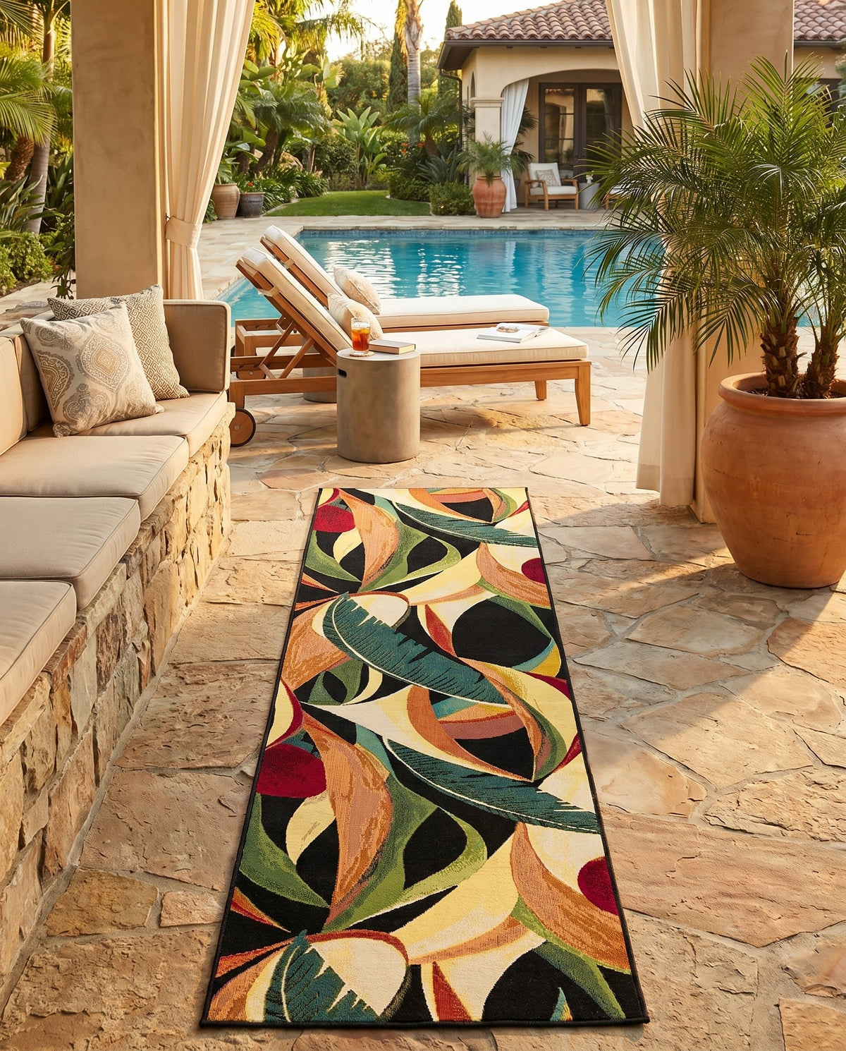 Seaside Blooms Collection Area Rug -  Tivoli Runner Multi  lifestyle 107