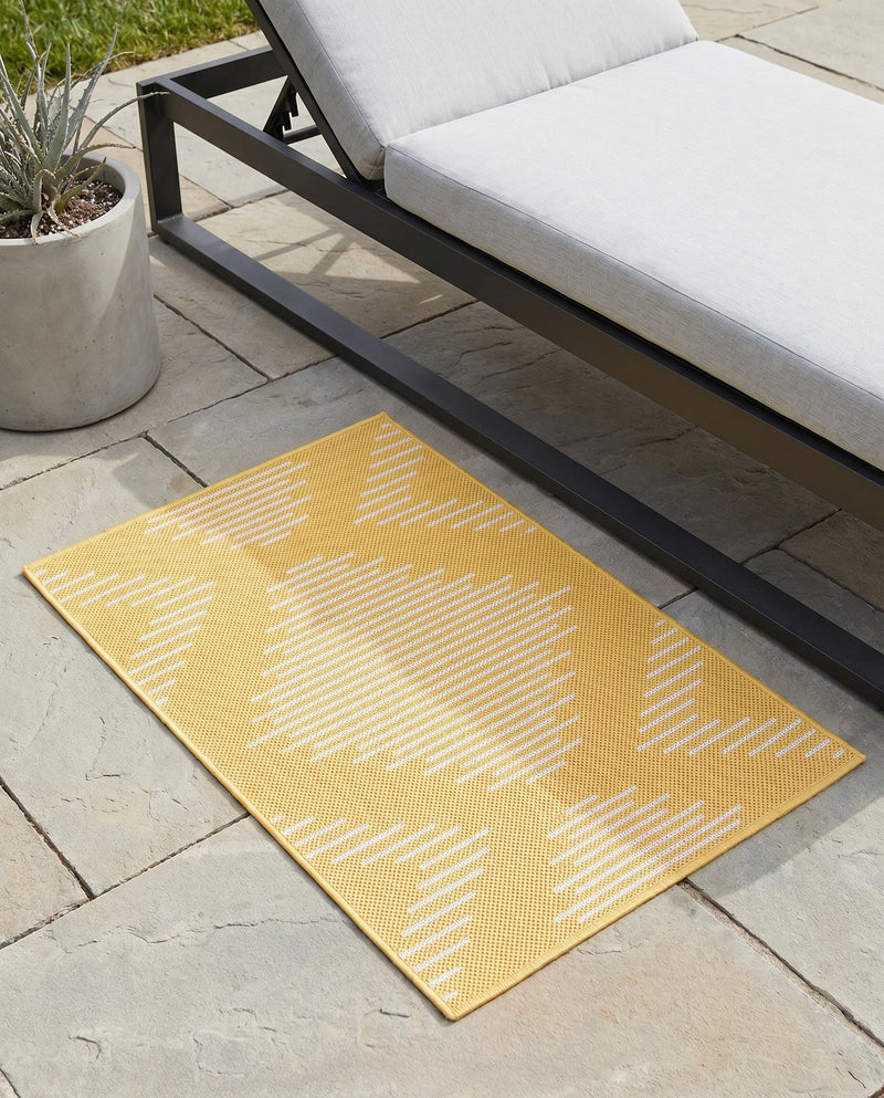 Urban Terrace Collection Area Rug -  Chelsea (Yellow) Rectangle Yellow  lifestyle 7