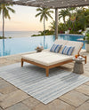 Seaside Stripes Collection Area Rug -  Boardwalk (Teal) Rectangle Teal  lifestyle 37