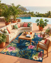 Seaside Blooms Collection Area Rug -  Leaf Rectangle Multi  lifestyle 12