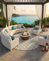 Savannah Pergola Collection Area Rug - Arbor (Gray) Round Gray  lifestyle 53