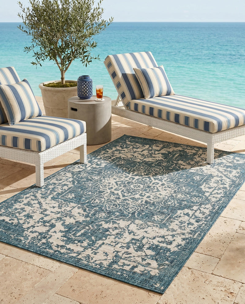 Urban Oasis Rugs Collection Area Rug -  Penthouse (Teal) Rectangle Teal  lifestyle 27