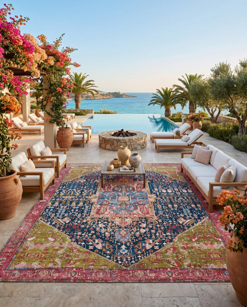 Patio Heritage Collection Area Rug -  Sanctuary Rectangle Multi  lifestyle 56