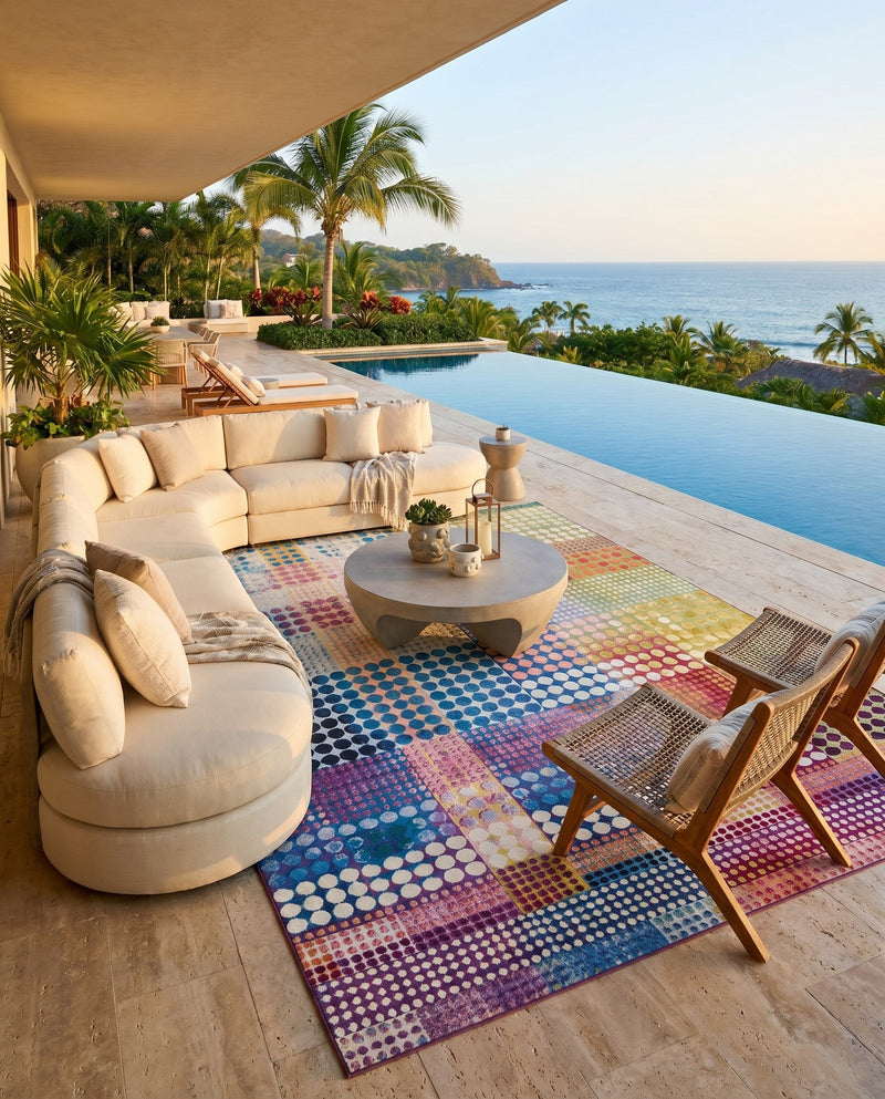 Urban Terrace Collection Area Rug -  Atrium Rectangle Multi  lifestyle 7
