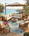 Patio Heritage Collection Area Rug -  Lafayette (Aqua) Square Aqua  lifestyle 74