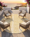 Desert Nomad Terrace Collection Area Rug - Sahara (Yellow) Round Yellow  lifestyle 36