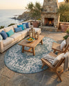 Urban Oasis Rugs Collection Area Rug -  Penthouse (Teal) Oval Teal  lifestyle 81
