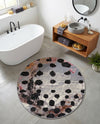 Urban Terrace Collection Area Rug -  Piazza Round White and Black  lifestyle 68