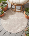 Desert Nomad Terrace Collection Area Rug - Sahara (Gray) Round Gray  lifestyle 63
