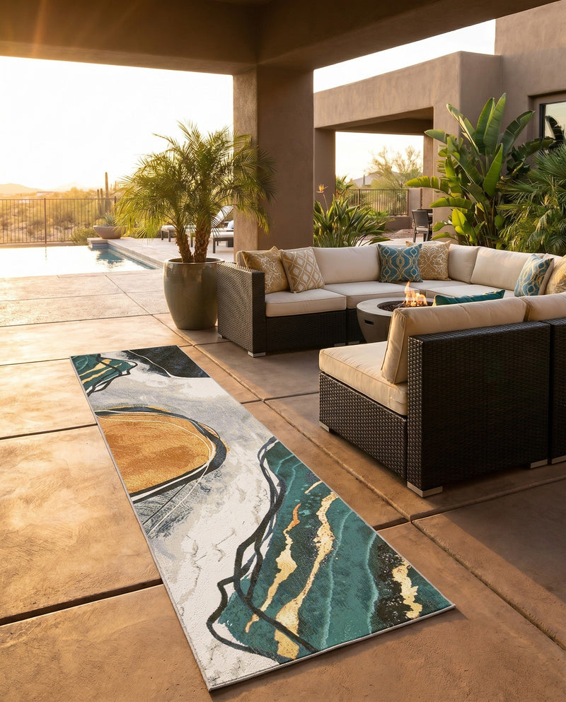 Urban Terrace Collection Area Rug -  Pavilion Runner Multi  lifestyle 51
