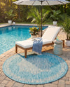 Patio Heritage Collection Area Rug -  Charleston (Light Aqua) Round Light Aqua  lifestyle 51