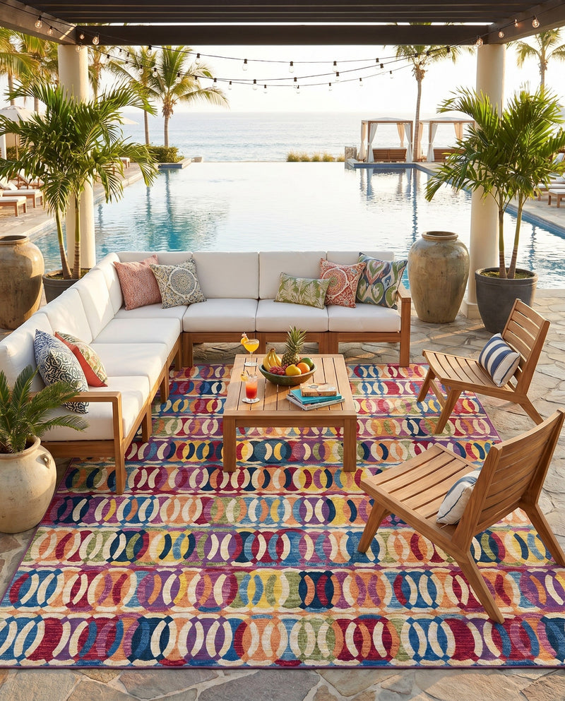 Urban Terrace Collection Area Rug -  Boardwalk Rectangle Multi  lifestyle 23