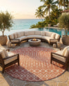 Savannah Pergola Collection Area Rug -  Pergola (Rust Red) Round Rust Red  lifestyle 92