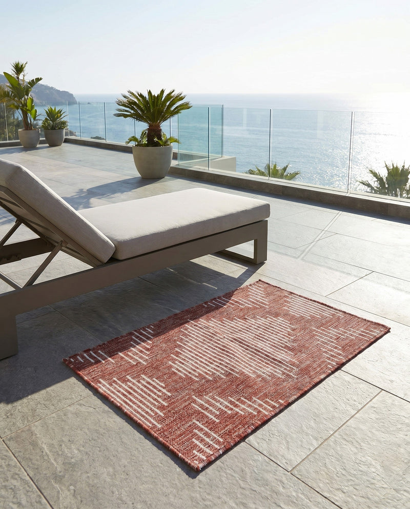 Urban Terrace Collection Area Rug -  Chelsea (Rust Red) Rectangle Rust Red  lifestyle 27