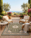 Patio Heritage Collection Area Rug -  Bower Rectangle Green  lifestyle 45