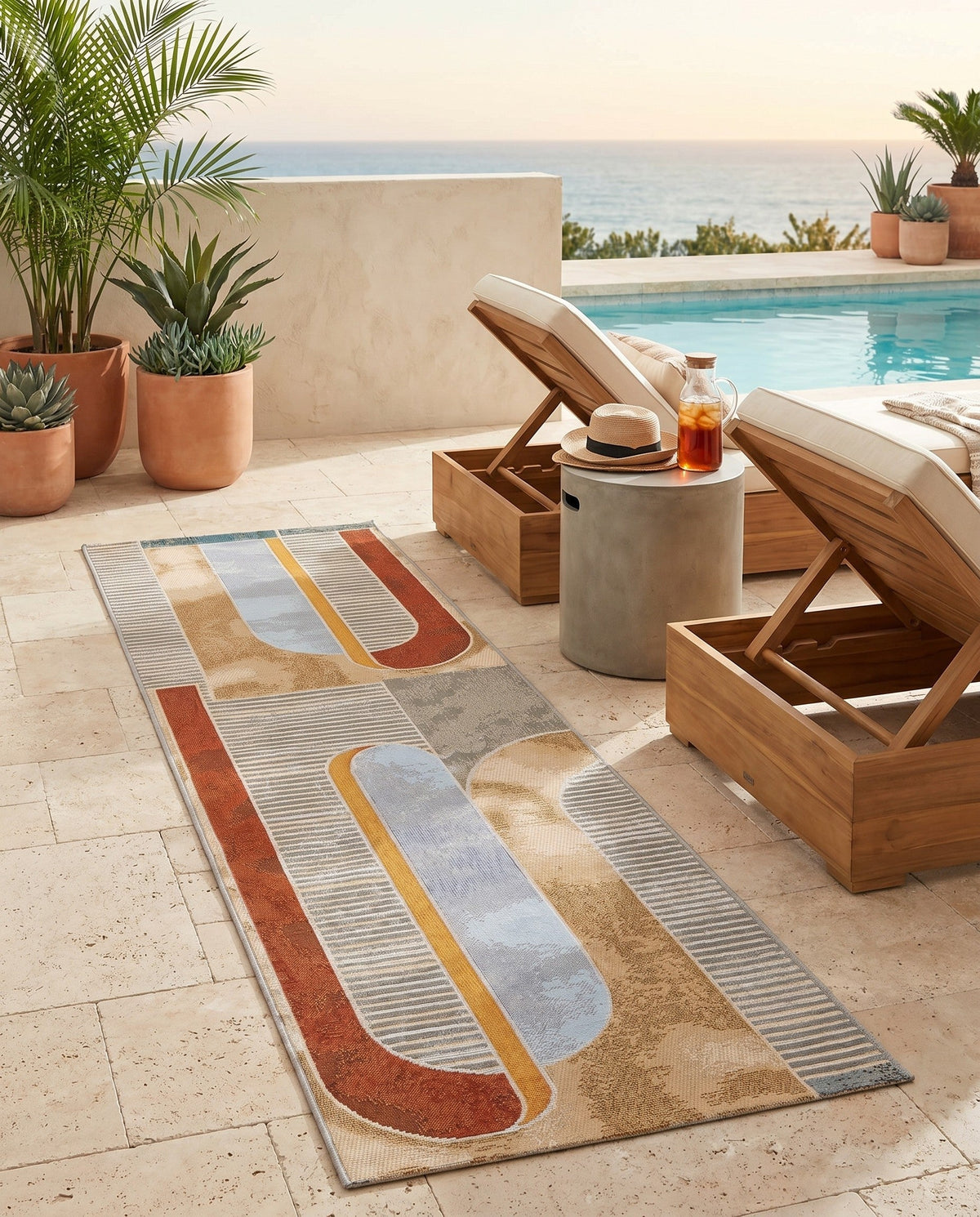 Urban Terrace Collection Area Rug -  Deck Runner Multi  lifestyle 89