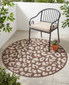 Savannah Escape Collection Area Rug -  Amazon (Brown) Round Brown  lifestyle 47