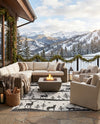 Garden Festivity Collection Area Rug - Evergreen Rectangle Black and White  lifestyle 12