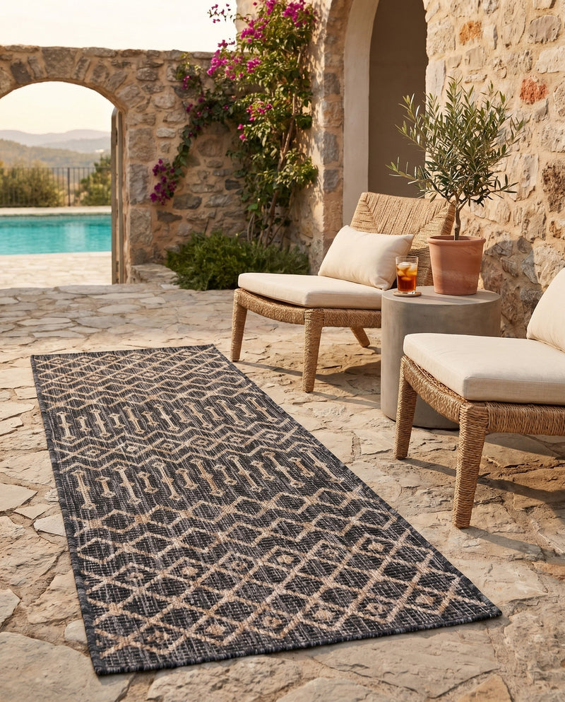 Savannah Pergola Collection Area Rug -  Pergola (Charcoal Gray) Runner Charcoal Gray  lifestyle 66