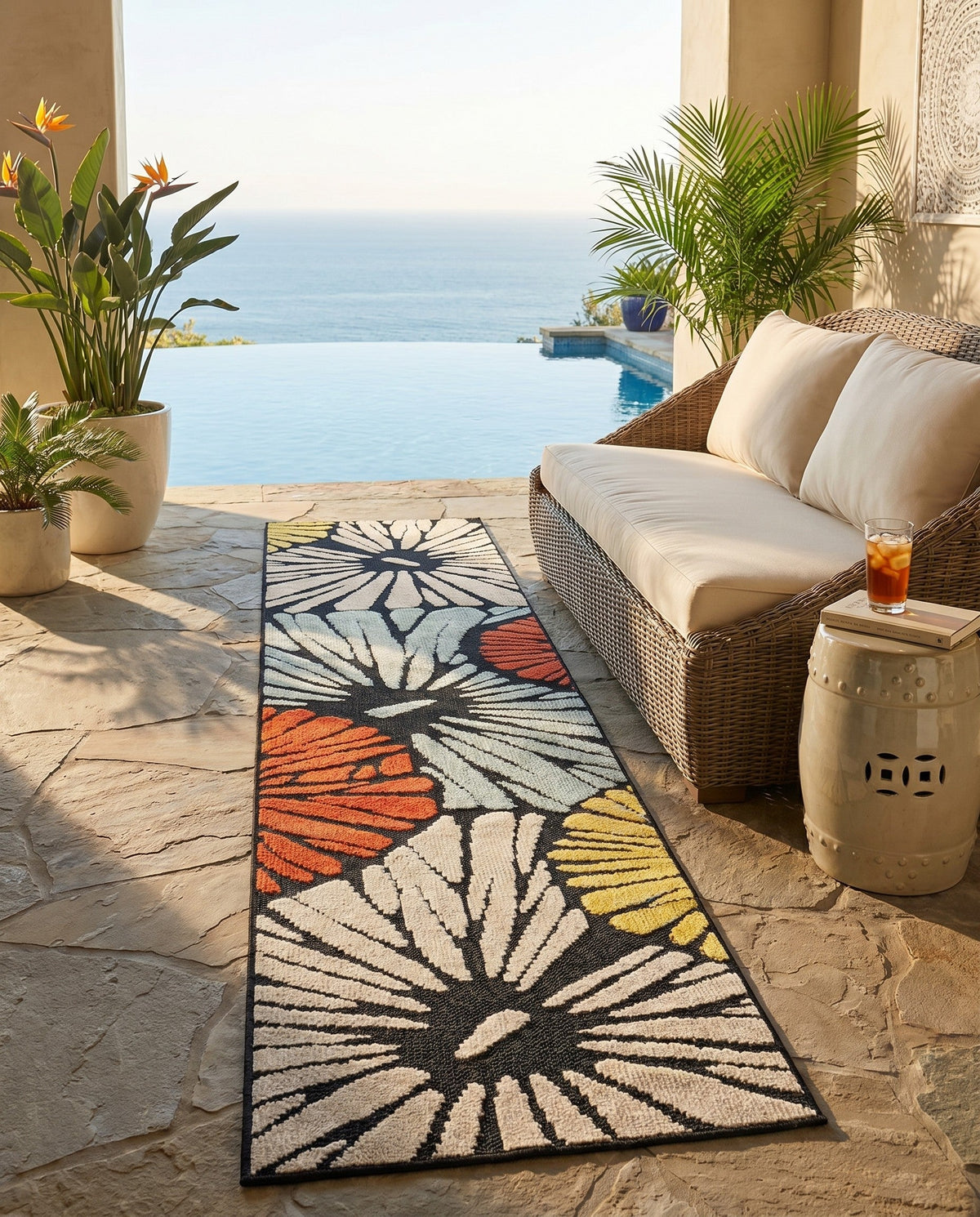 Outdoor Marrakesh Collection Area Rug -  Tetouan Runner Multi  lifestyle 81