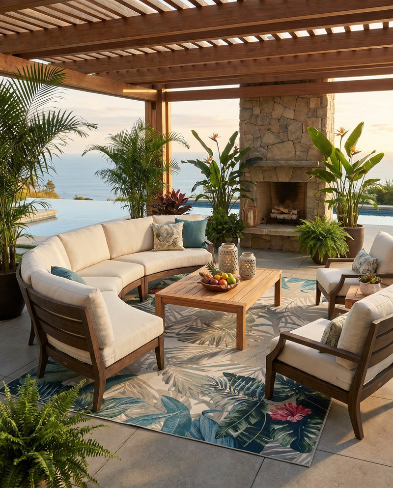 Seaside Blooms Collection Area Rug -  Paradise Rectangle Multi  lifestyle 21