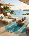 Seaside Haven Rugs Collection Area Rug -  Beachcomber Oval Teal  lifestyle 66