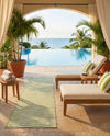 Seaside Stripes Collection Area Rug - Cabana (Green) Runner Green  lifestyle 47