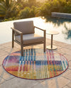 Urban Terrace Collection Area Rug -  Atrium Round Multi  lifestyle 67
