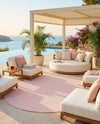 Seaside Serenity Collection Area Rug - Veranda (Whisper Pink) Round Whisper Pink  lifestyle 52