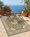 Patio Heritage Collection Area Rug -  Bower Rectangle Green  lifestyle 46