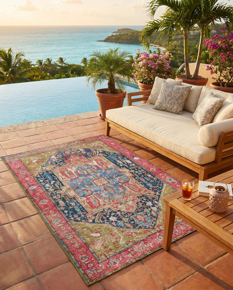 Patio Heritage Collection Area Rug -  Sanctuary Rectangle Multi  lifestyle 40