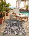 Patio Heritage Collection Area Rug -  Lafayette (Black and White) Runner Black and White  lifestyle 68
