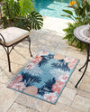 Seaside Blooms Collection Area Rug - Haven Rectangle Blue  lifestyle 15