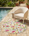 Seaside Blooms Collection Area Rug -  Meadow Round Multi  lifestyle 45