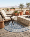 Tribal Terrace Treasures Collection Area Rug -  Incan Isle (Blue) Hearth Blue  lifestyle 47