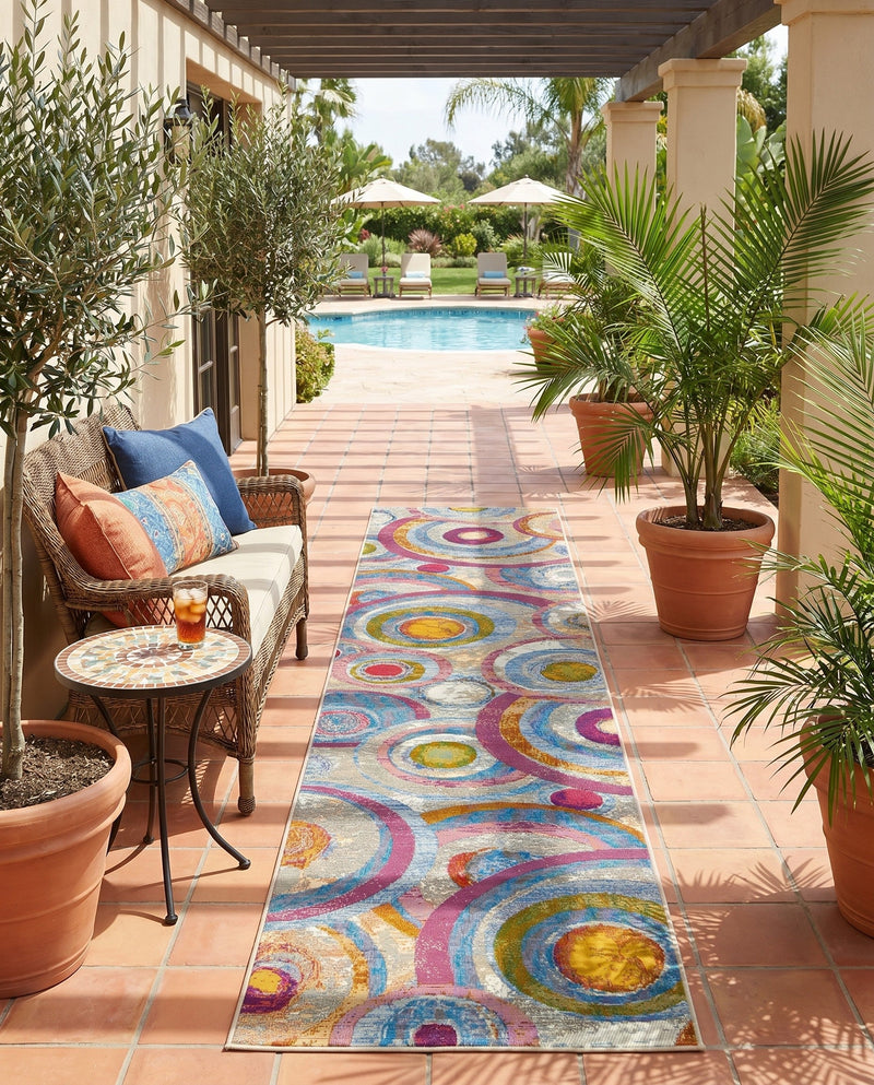 Urban Terrace Collection Area Rug -  Plaza Runner Multi  lifestyle 69