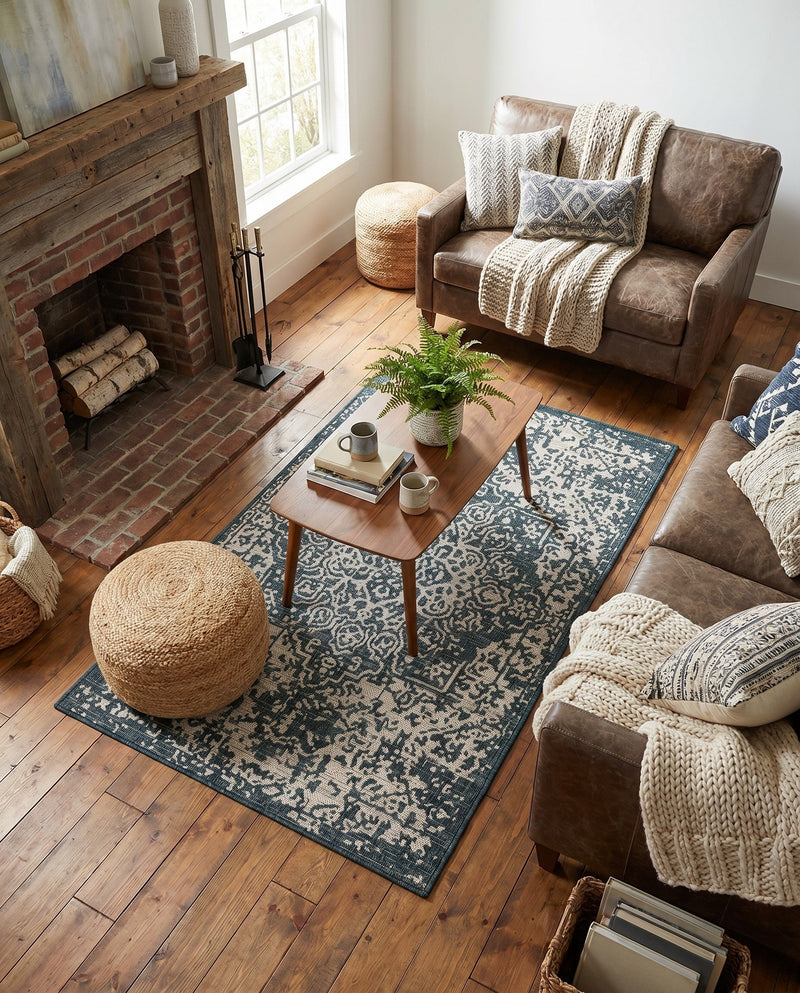 Urban Oasis Rugs Collection Area Rug -  Penthouse (Teal) Rectangle Teal  lifestyle 33