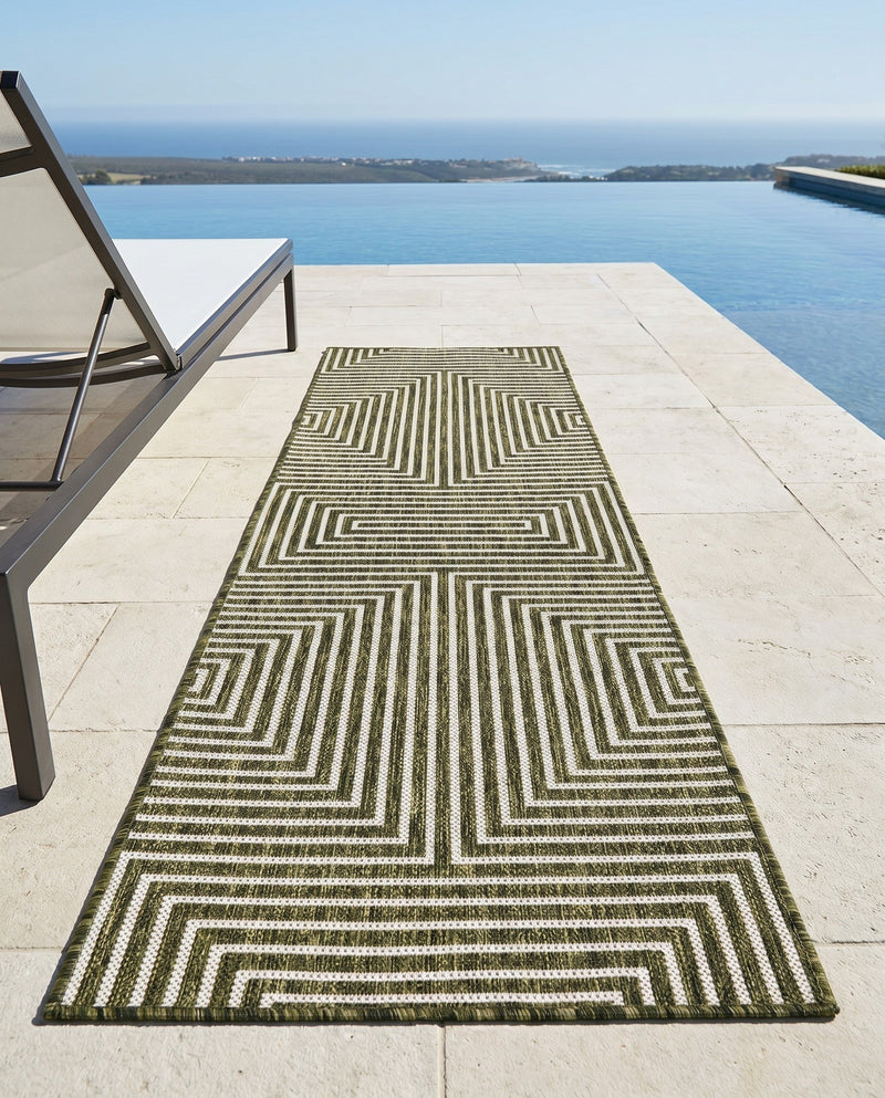 Urban Terrace Collection Area Rug -  Astoria (Green) Runner Green  lifestyle 53