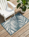 Seaside Blooms Collection Area Rug - Verdure (Teal) Rectangle Teal  lifestyle 21