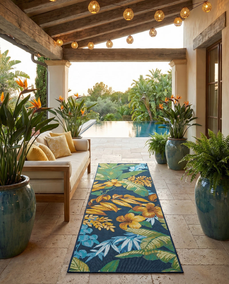 Seaside Blooms Collection Area Rug -  Grove Runner Multi  lifestyle 71
