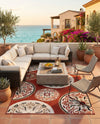 Urban Terrace Collection Area Rug -  Deck Rectangle Terracotta  lifestyle 50