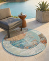 Urban Terrace Collection Area Rug -  Portico Round Multi  lifestyle 63