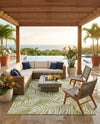 Seaside Blooms Collection Area Rug - Verdure (Green) Rectangle Green  lifestyle 23