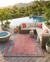 Patio Heritage Collection Area Rug -  Serenity Rectangle Vintage Salmon Coral  lifestyle 28