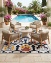 Caribbean Terrace Collection Area Rug -  Dominica Square Ivory  lifestyle 31