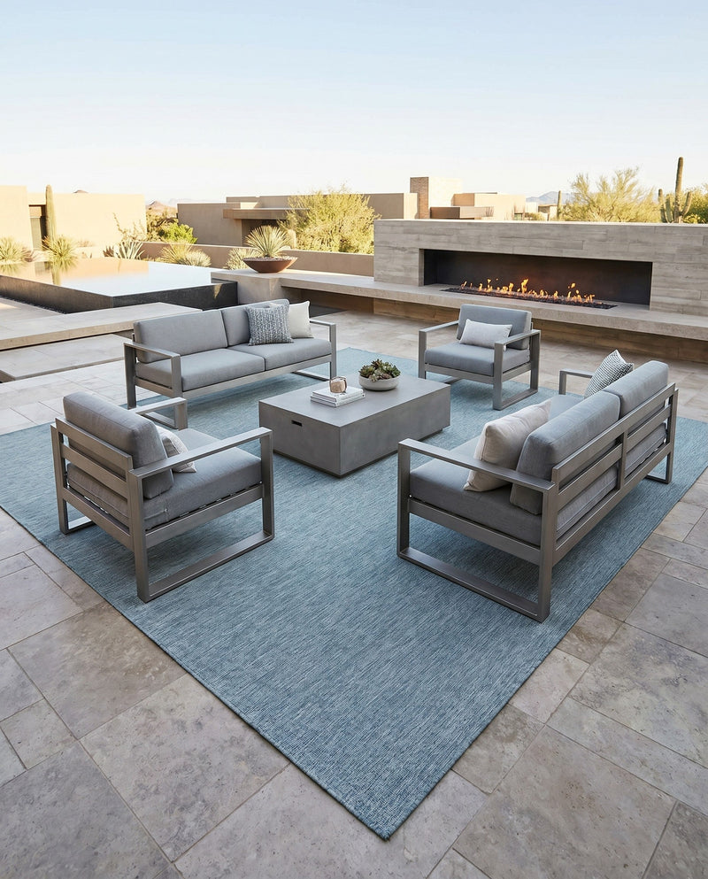 Seaside Serenity Collection Area Rug - Veranda (Aquamarine) Square Aquamarine  lifestyle 68