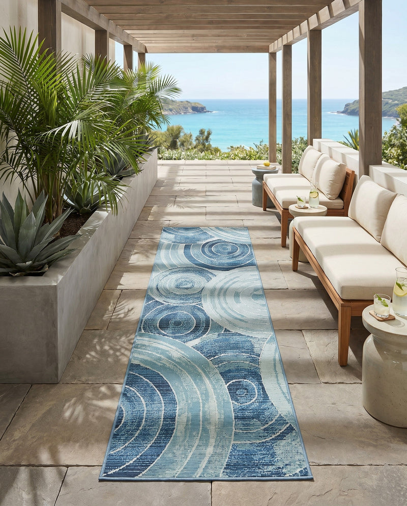 Urban Terrace Collection Area Rug -  Parkside Runner Light Blue  lifestyle 59