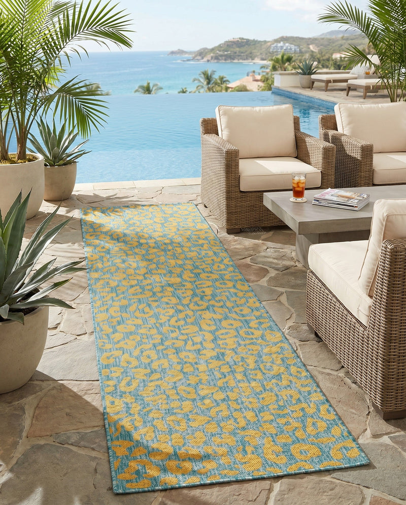 Savannah Escape Collection Area Rug -  Amazon (Blue Yellow) Runner Blue Yellow  lifestyle 55