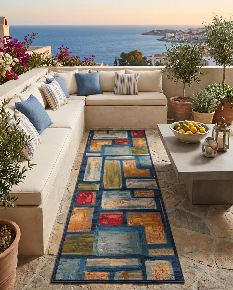 Urban Terrace Collection Area Rug -  Portico Runner Multi  lifestyle 49