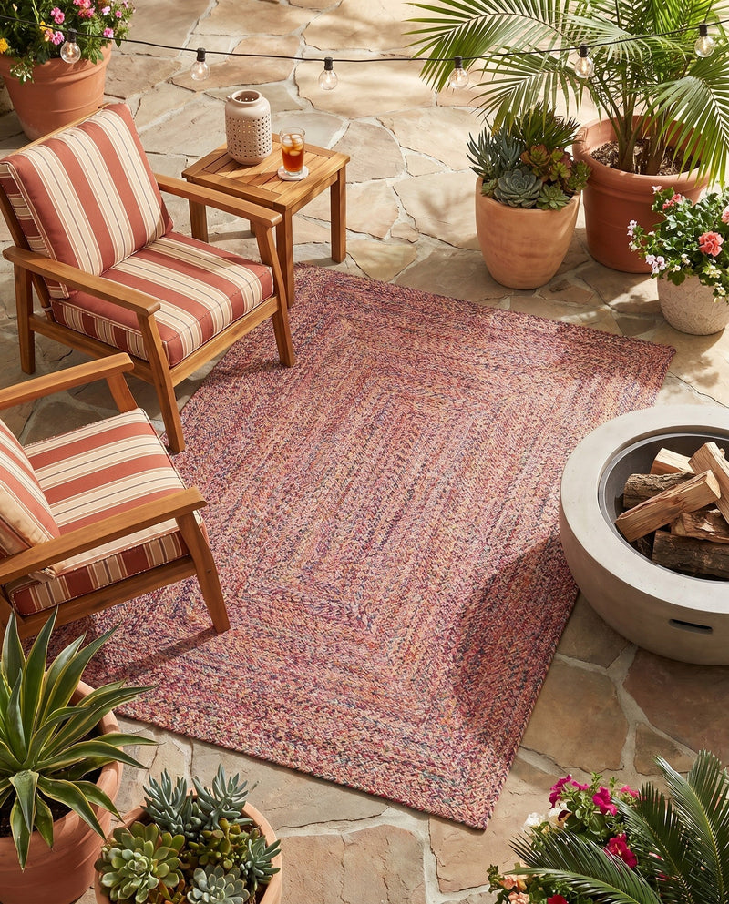 Sustainable Strands Indoor-Outdoor Oasis Collection Area Rug -  Sandbar (Multi) Rectangle Multi  lifestyle 6